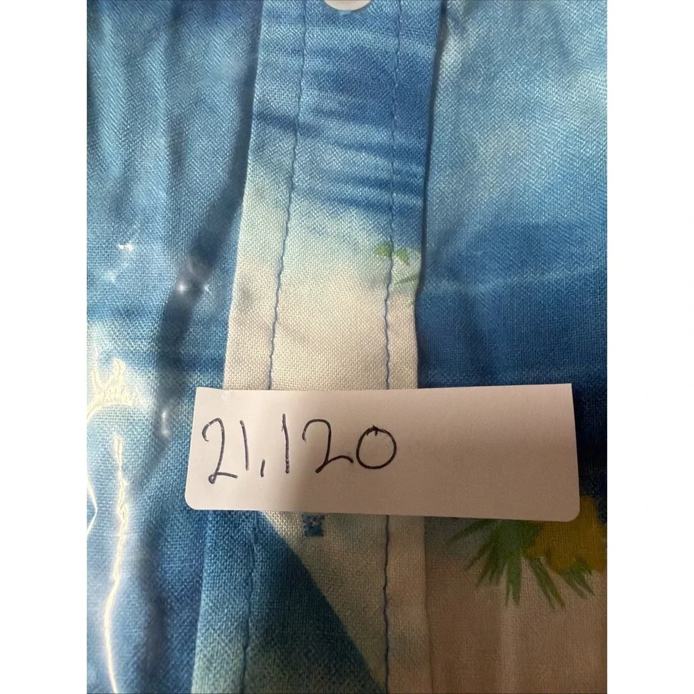 NWT Tommy Bahama shirt Boys Sz 7 Blue Button Up Tropical Floral short Sleeve